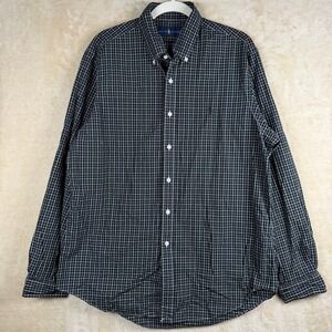 Ralph Lauren Men's Black White Plaid Button Up Long Slv Black Pony Classic Fit L